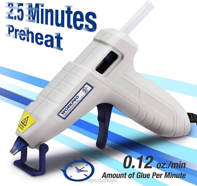 alet WORKPRO 20 adet sıcak tutkal çubuklu mini sıcak tutkal tabancası seti pembe/beyaz LJR6162