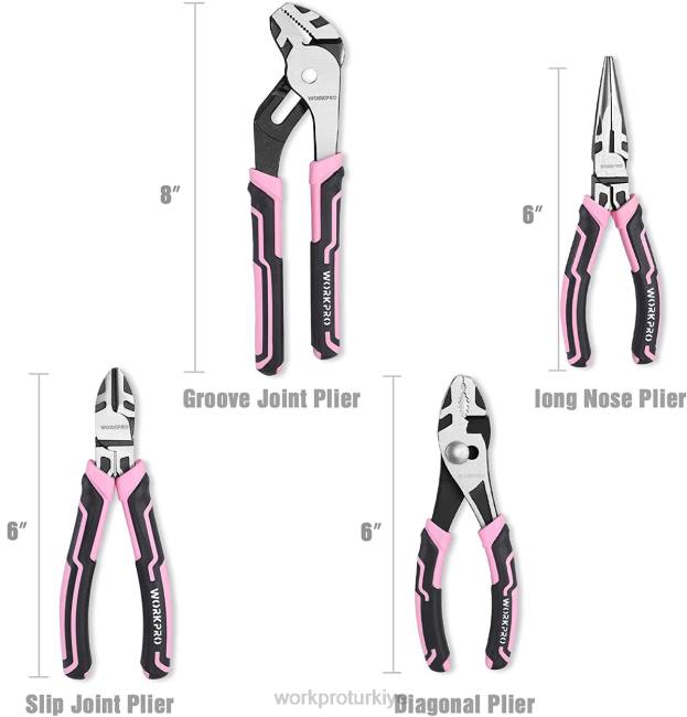 alet WORKPRO 4 adet pense seti pembe LJR6251
