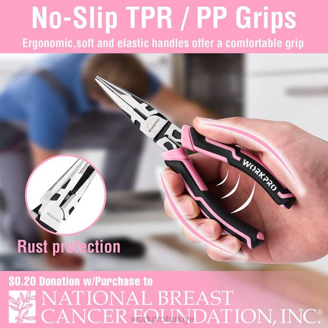 alet WORKPRO 4 adet pense seti pembe LJR6251