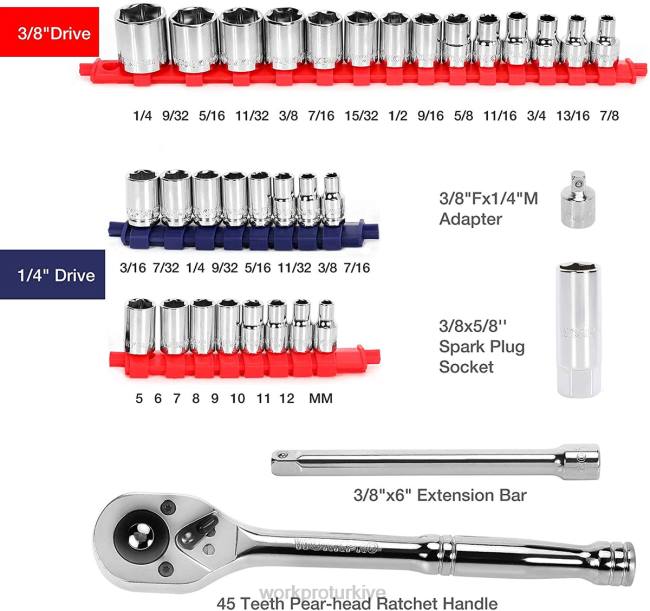 alet WORKPRO 87 adet mekanik alet seti, saklama alet kutusuyla birlikte el aletleri seti modern LJR6305