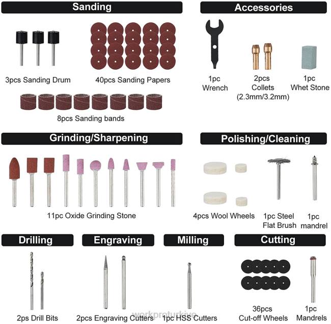 alet WORKPRO El yapımı ve kendin yap için 12v akülü döner alet seti modern LJR6226