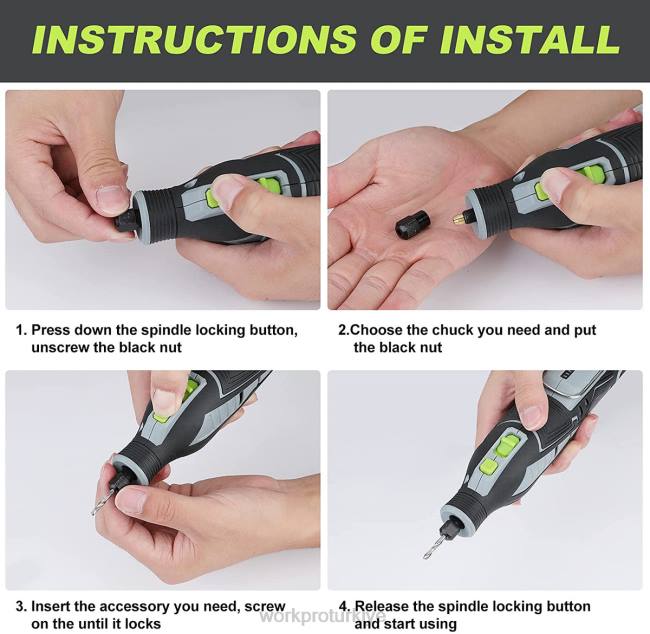 alet WORKPRO El yapımı ve kendin yap için 12v akülü döner alet seti modern LJR6226