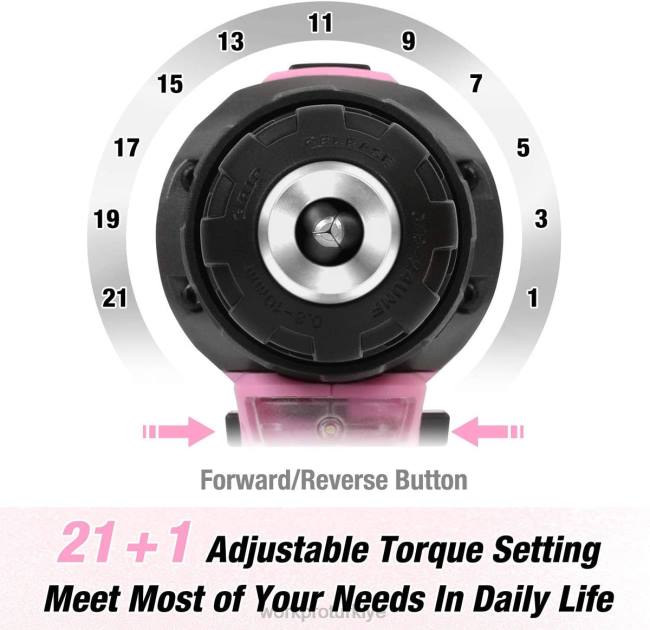 alet WORKPRO akülü 20v lityum iyon matkap sürücüsü seti pembe LJR6262