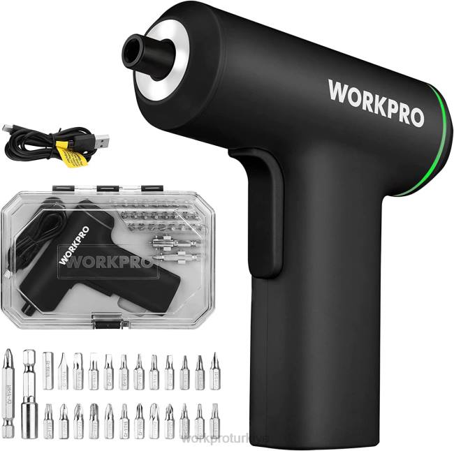alet WORKPRO elektrikli akülü 4v usb şarj edilebilir lityum iyon pil tornavida seti pembe siyah LJR6234